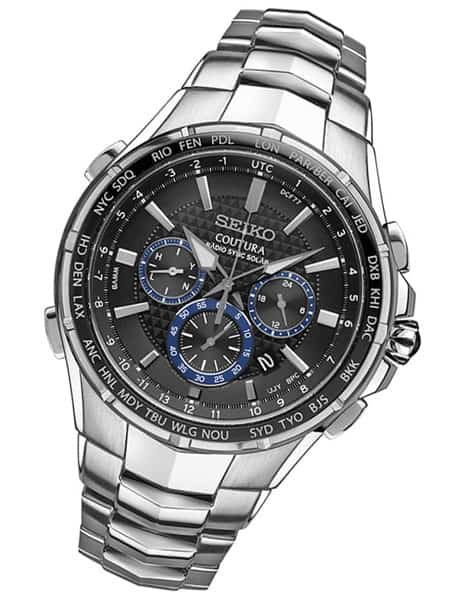 seiko radio sync solar world time chronograph