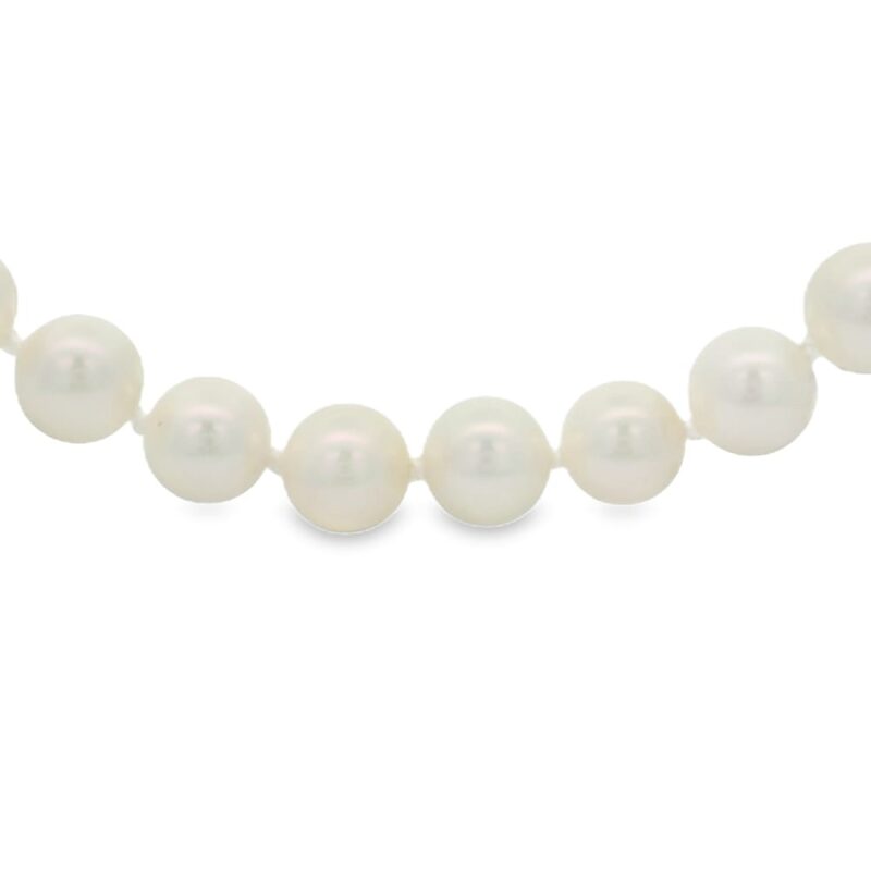14K Yellow Gold Clasp Classic Pearl Necklace 22.00 inch