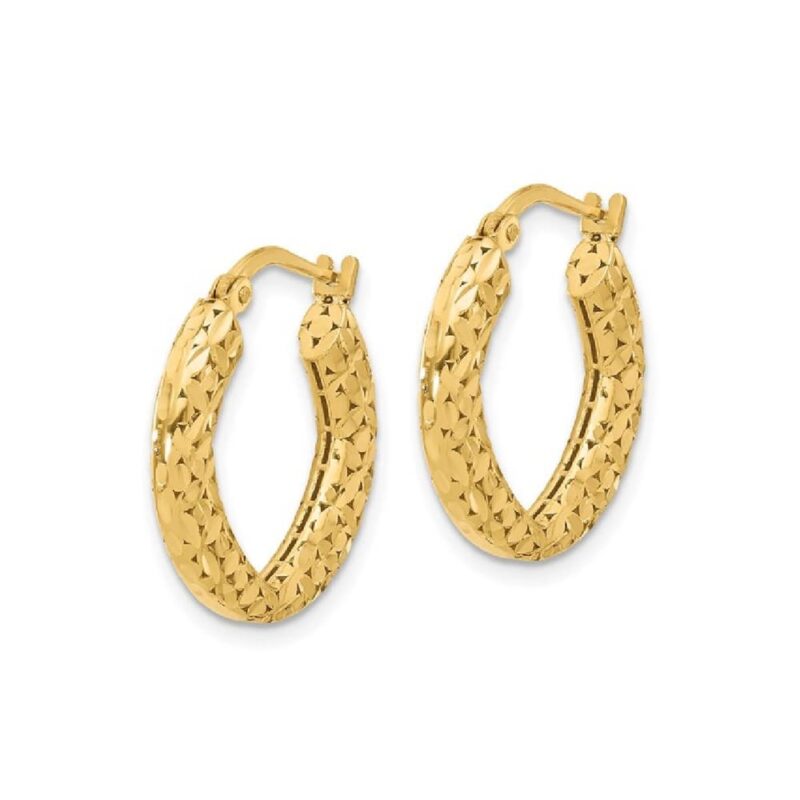 Leslie's 14k, Polished, and D/C,  2.92gr ,Hoop Earrings - Image 2