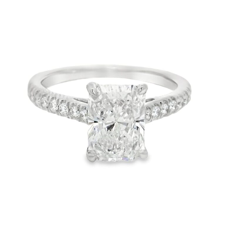 Lab-Grown Radiant 2.04 Carat Engagement Ring in 14K White Gold