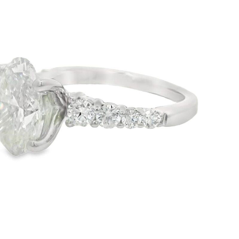Lab-Grown Oval Diamond Engagement Ring in 14K White Gold - Image 3
