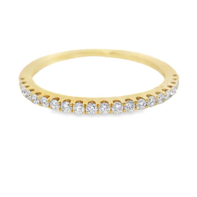 14K Yellow Gold Diamond Wedding Band with 21 Diamonds .21ct
