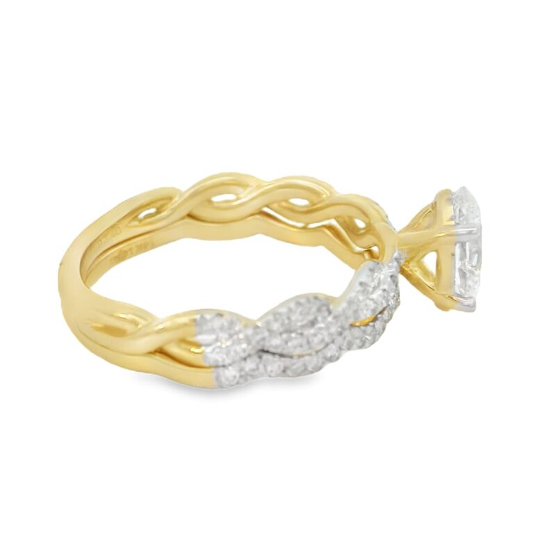 Lab-Grown Diamond Oval Ring Set in 14k Yellow Gold, 1.05ct F VS1 - Image 3