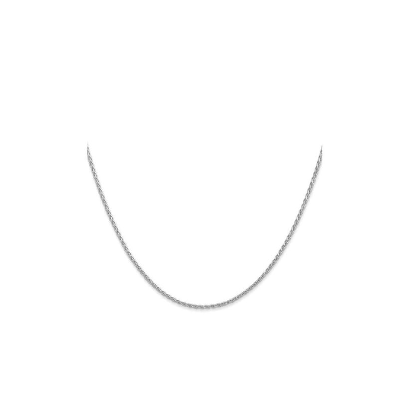 14K White Gold Unisex Classic 18.00 Inch Parisian Wheat Chain