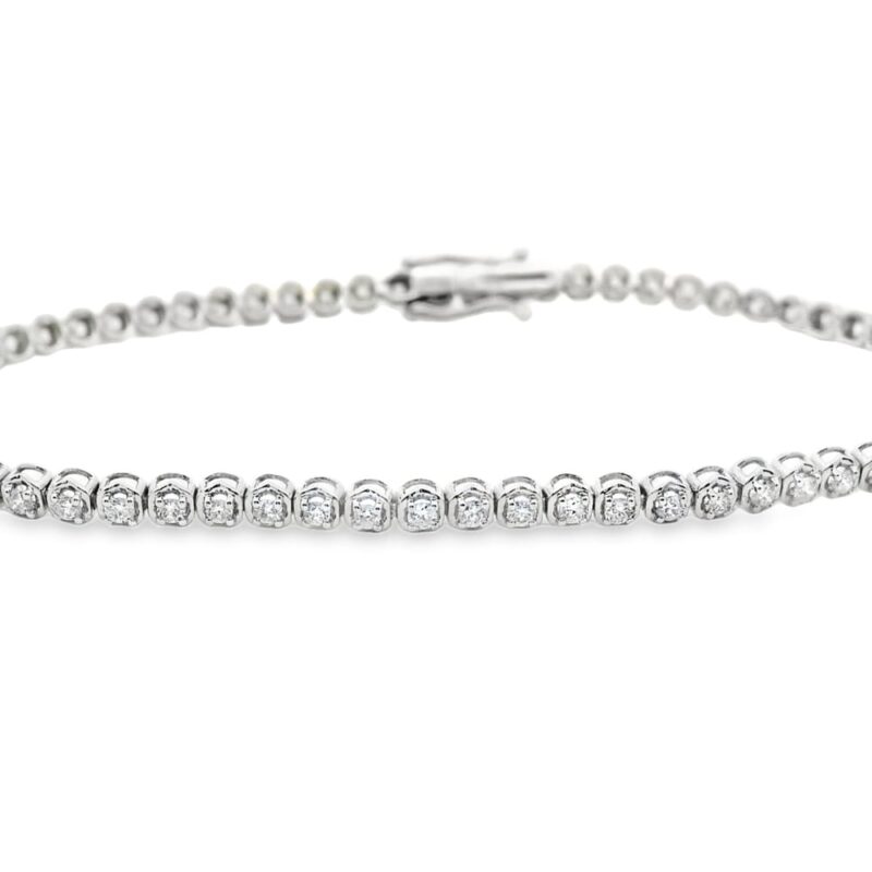 10K Gold 1cttw Diamond Line Bracelet for Women