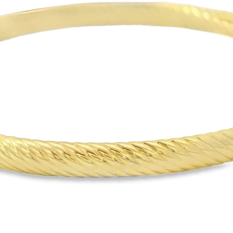 14K Gold Yellow Twisted Bangle for Women, 5g Weight - Image 2