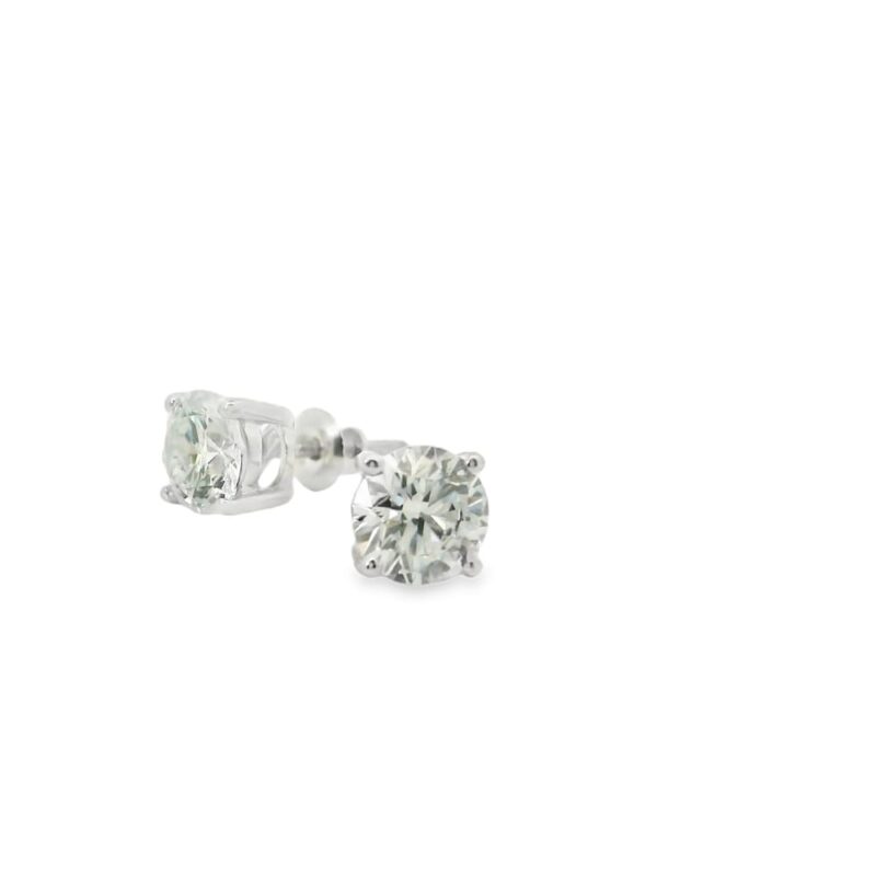14K Gold 2.00ct Diamond Round Stud Earrings - Image 2