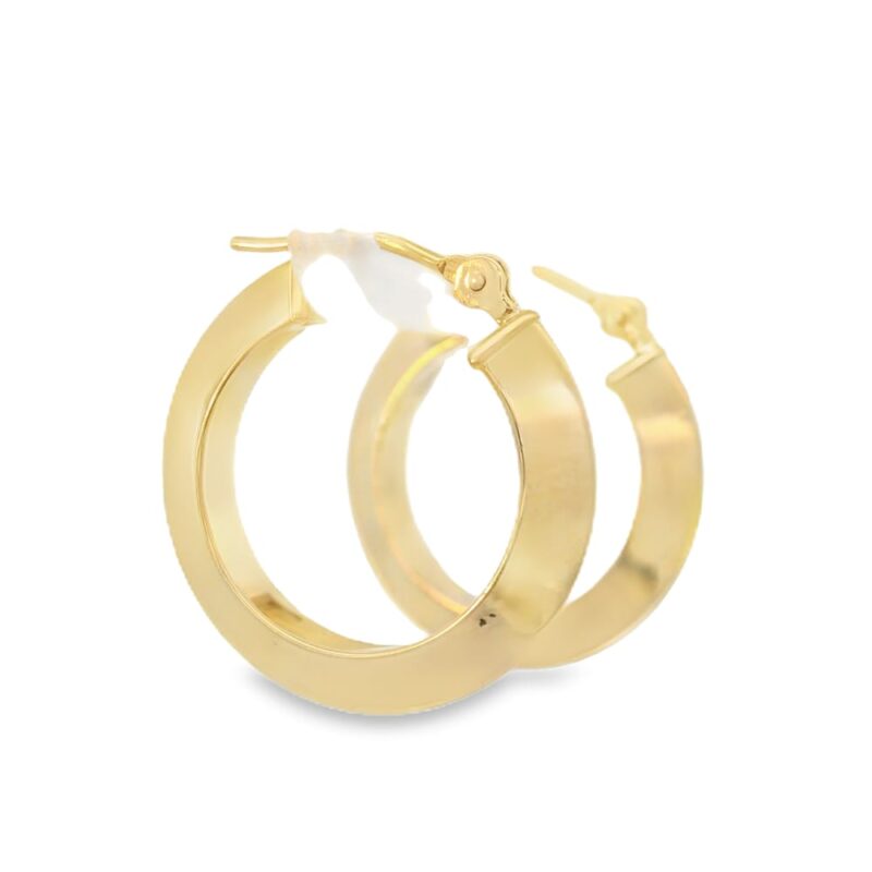 14K Yellow Gold Small Hoop Earrings for Women - 1.08g Weight - Image 3