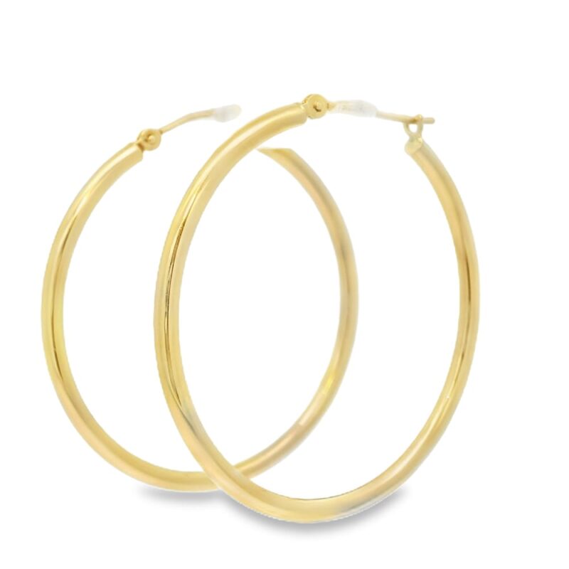 14K Yellow Gold Hoop Earrings for Women