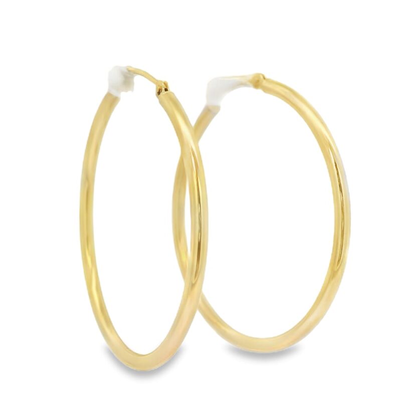 14K Yellow Gold Hoop Earrings for Women - Image 2