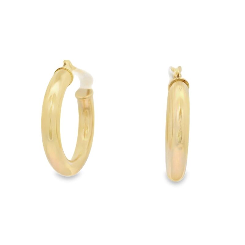 Small 14K Yellow Gold Hoop Earrings - Image 3