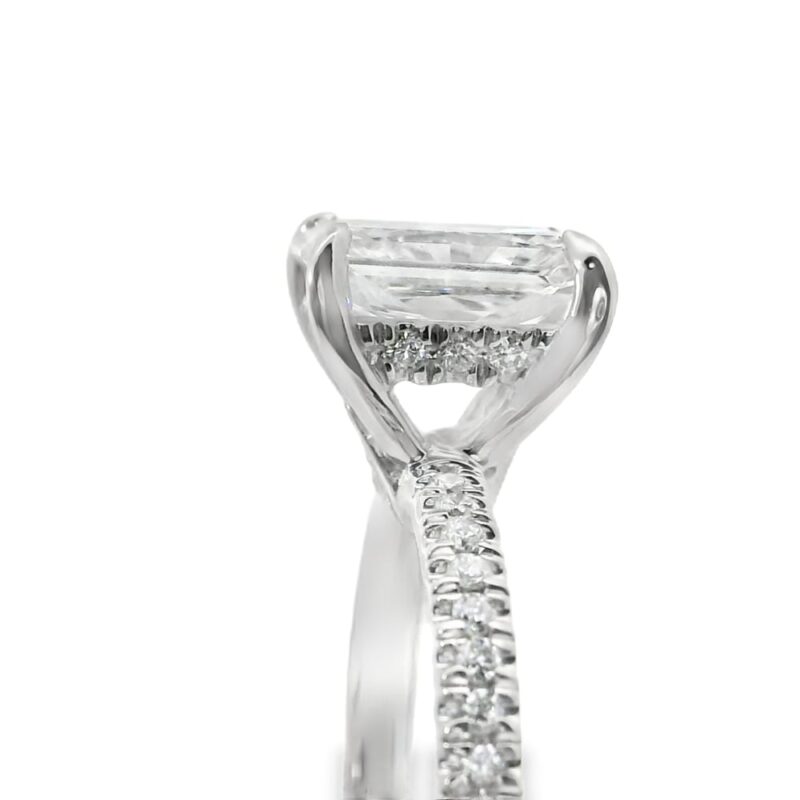 14K Gold Lab-Grown Emerald Engagement Ring with Diamond Accents - Image 5