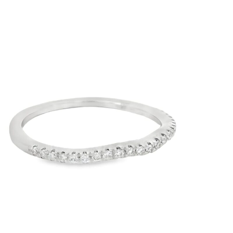 14k White Gold Lab Grown Round Diamond Engagement Ring with Side Accents - Image 5