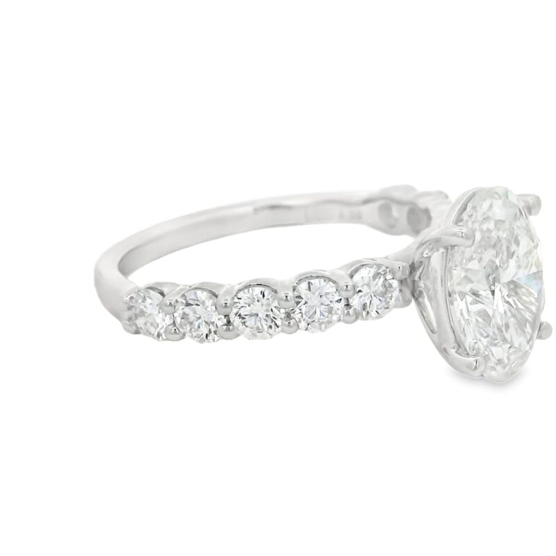 14K Gold Lab-Grown Diamond Engagement Ring with Oval Center Stone - Image 5