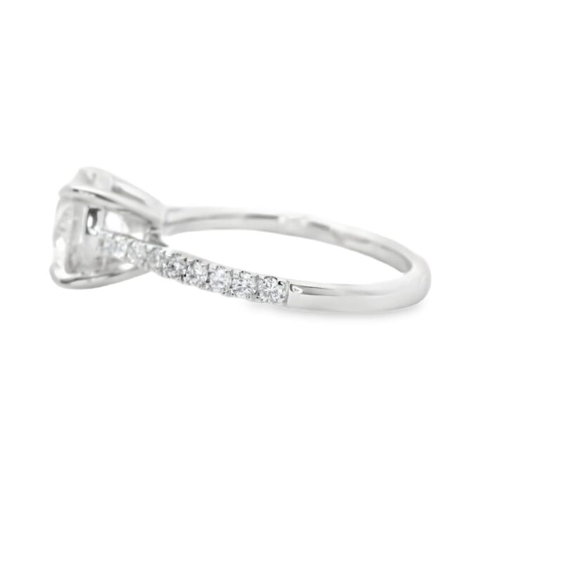 14K Gold Lab-Grown Diamond Engagement Ring with Side Stones