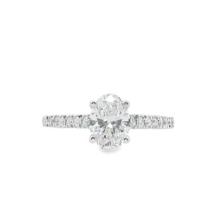Lab-Grown Oval Diamond Engagement Ring in 14K Gold