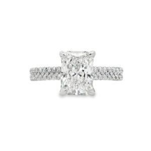 14K Gold Lab-Grown Emerald Engagement Ring with Diamond Accents