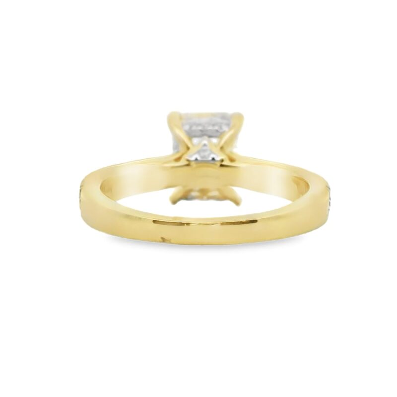 14K Gold Lab-Grown Emerald Engagement Ring with Diamond Accents