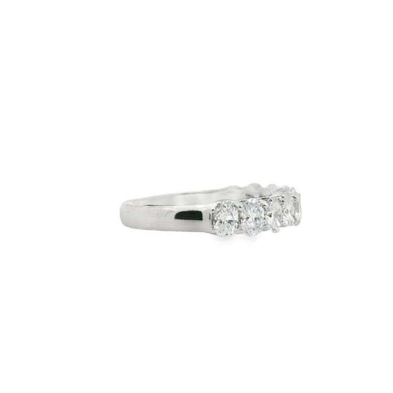 14K White Gold Women's Wedding Band with Lab-Grown Diamonds