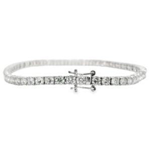 14K White Gold Lab-Grown Diamond Tennis Bracelet - 6ct, 49 Stones, E-F Color, VS1-VS1 Clarity
