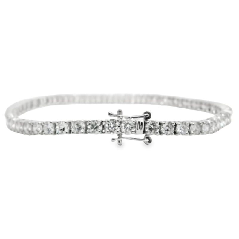 14K White Gold Lab-Grown Diamond Tennis Bracelet - 6ct, 49 Stones, E-F Color, VS1-VS1 Clarity