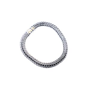 14k White Gold, Quad Wheat Bracelet. 8", 19.1gr
