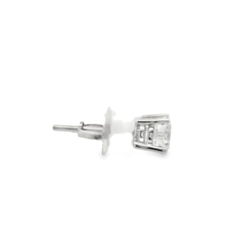 14K White Gold Lab-Grown Diamond Earrings with 1.11 ct Total Weight