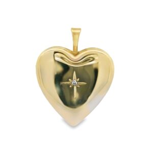14K Yellow Gold Heart Shape Locket Charm 3.6g Weight