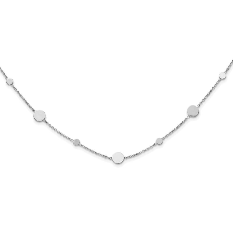 Leslie's 14k White Gold Polished Disc Necklace
