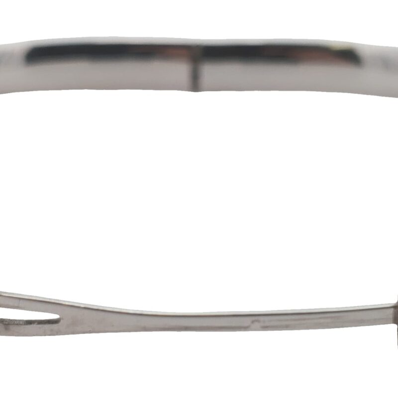 14K White Gold 6mm Textured Finish Bangle