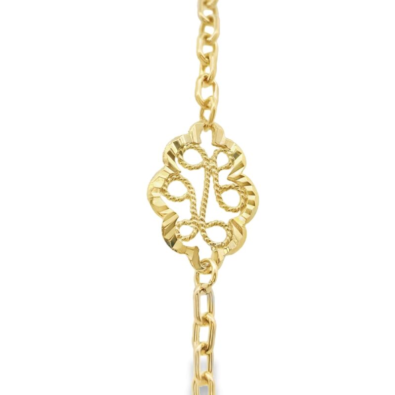 14K Filigree Yellow Gold Women's Bracelet - 7 1/2 Inches
