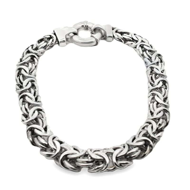 Unisex Sterling Silver Bracelet 8 Inches - 8mm