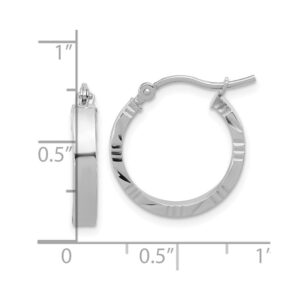 Leslie's 10k White Gold Small 3mm D/C Edge Polished Hoop Earrings