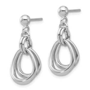 Leslie's Sterling Silver Rhodium-Plated Polished Post Dangle Earrings