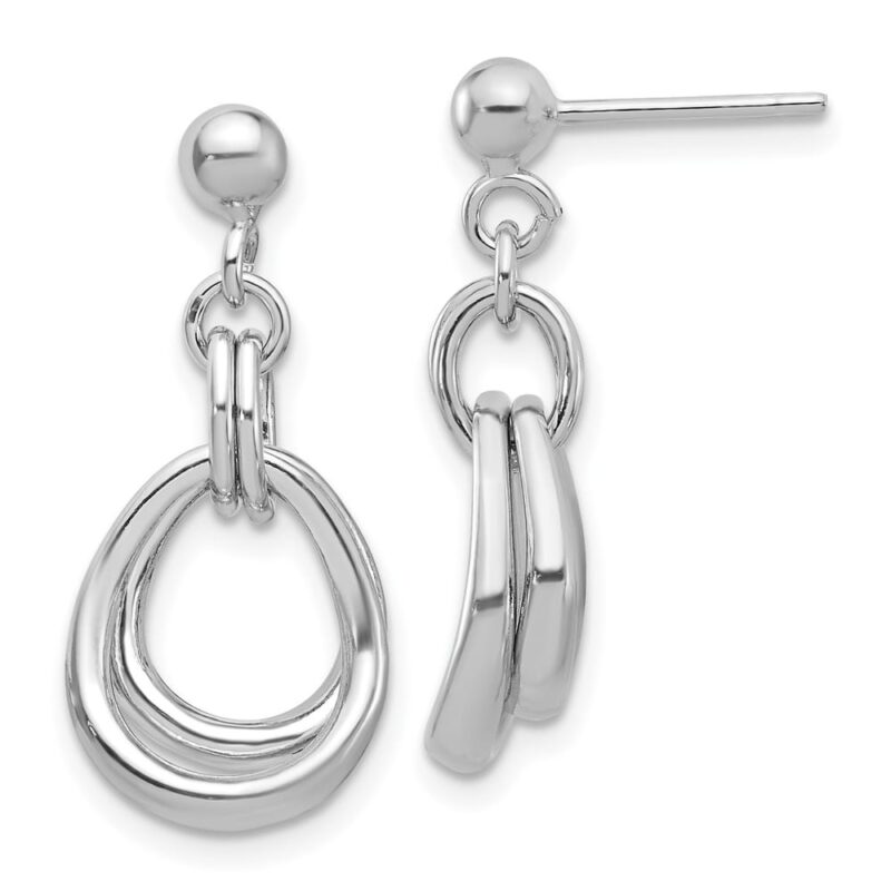 Leslie's Sterling Silver Rhodium-Plated Polished Post Dangle Earrings