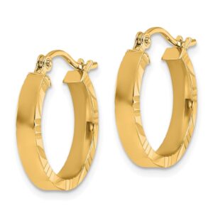 Leslie's 10k Small 3mm D/C Edge Polished Hoop Earrings