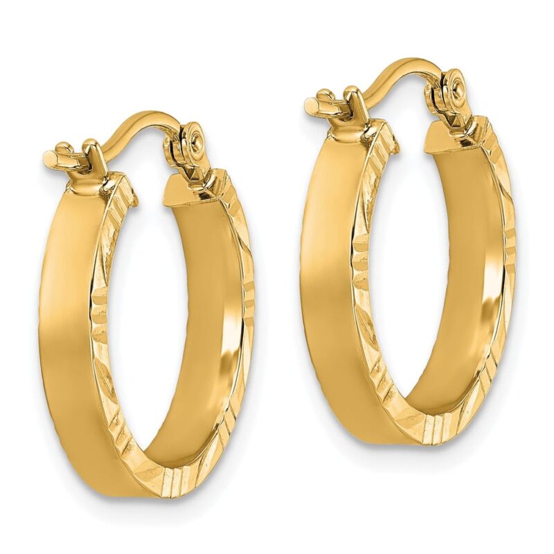Leslie's 10k Small 3mm D/C Edge Polished Hoop Earrings