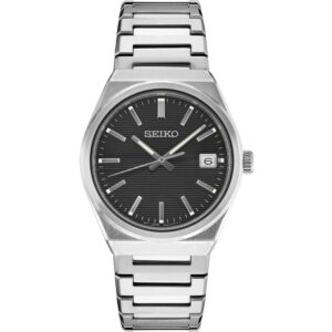 Seiko SUR557 SS Quartz Blk Dial