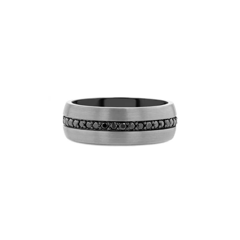 PILOT Gunmetal Tungsten w/ Black Sapphires 8mm Size 11