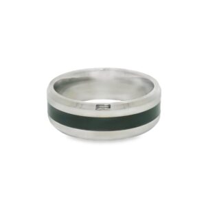 09-00024 Ring Man's Titanium 8mm Black Enameled Polished Wedding Band