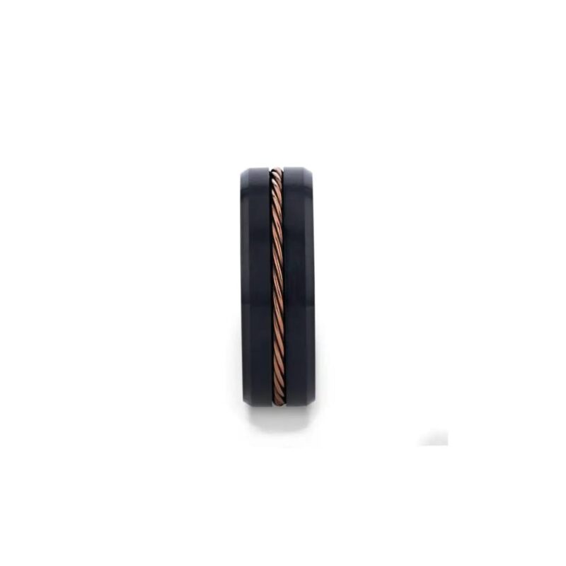 ADELARD RG Braided Brushed Center 8mm Black Tungsten Size 10.5
