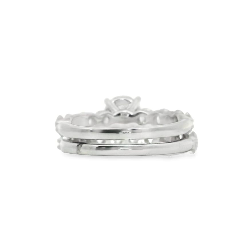 Lab-Grown Round Diamond Engagement Ring in 14K White Gold 4ctw Bridal Set