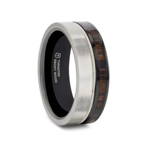 SLATE Tungsten & Black Ceramic Hybrid Steel Guitar String Ebony Wood & Black Ceramic 8mm