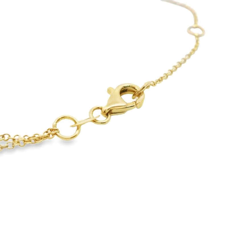 14K Yellow Gold Diamond Double Chain Necklace 15 inch + Two 1" extensions