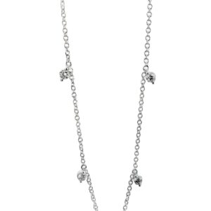 14K White Gold Diamond Necklace 16 inches + Two 1" extenders