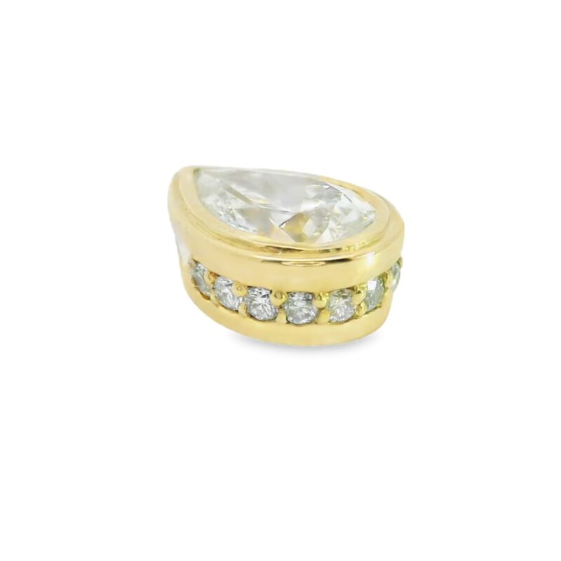 14K Yellow Gold Pear Shape Diamond Pendant