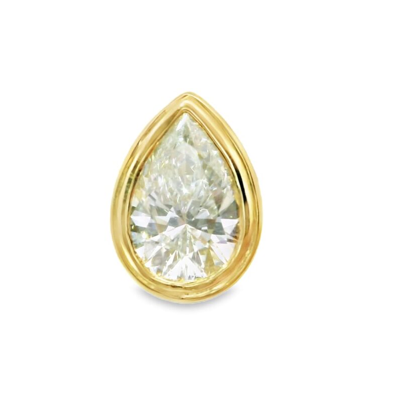 14K Yellow Gold Pear Shape Diamond Pendant