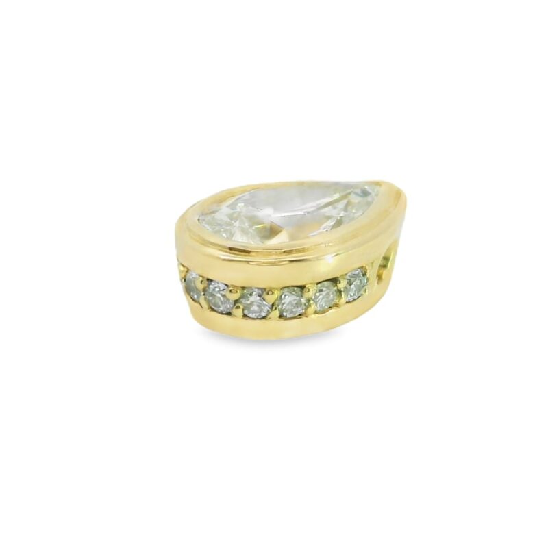 14K Yellow Gold Pear Shape Diamond Pendant