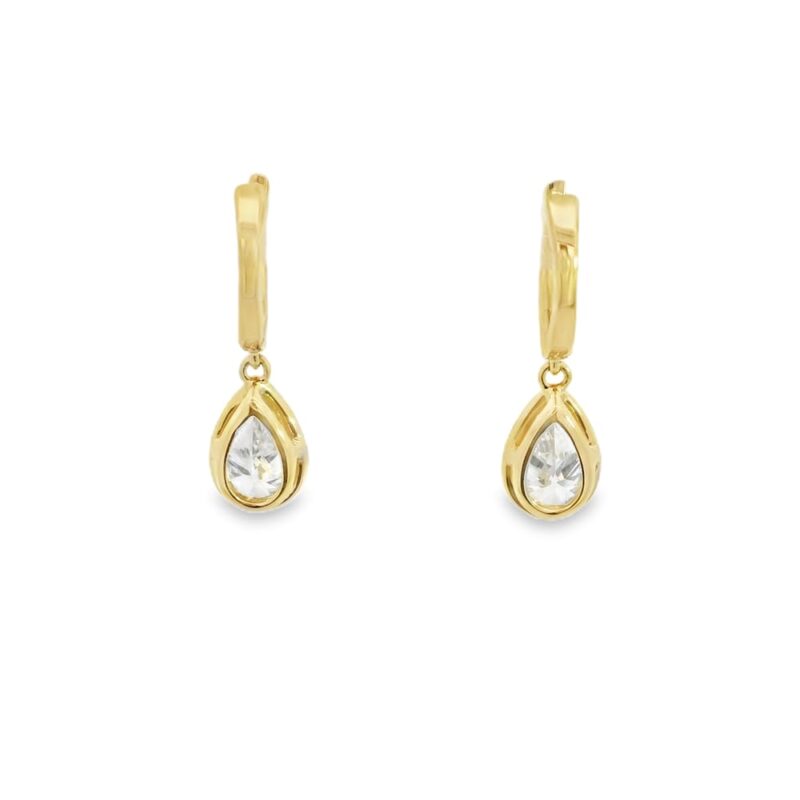 14K Pear Shape Lab Grown Diamond Earrings 10mm